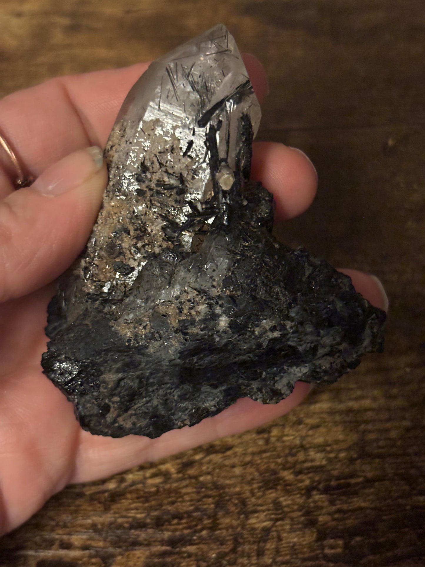🖤Scared Shield One-of-a-Kind Black Tourmaline & Quartz Cluster | Protection Specimen | Grounding Crystal (142g)Collector•  EMF Protection • Grounding & Clarity Stone • Raw Healing Crystal