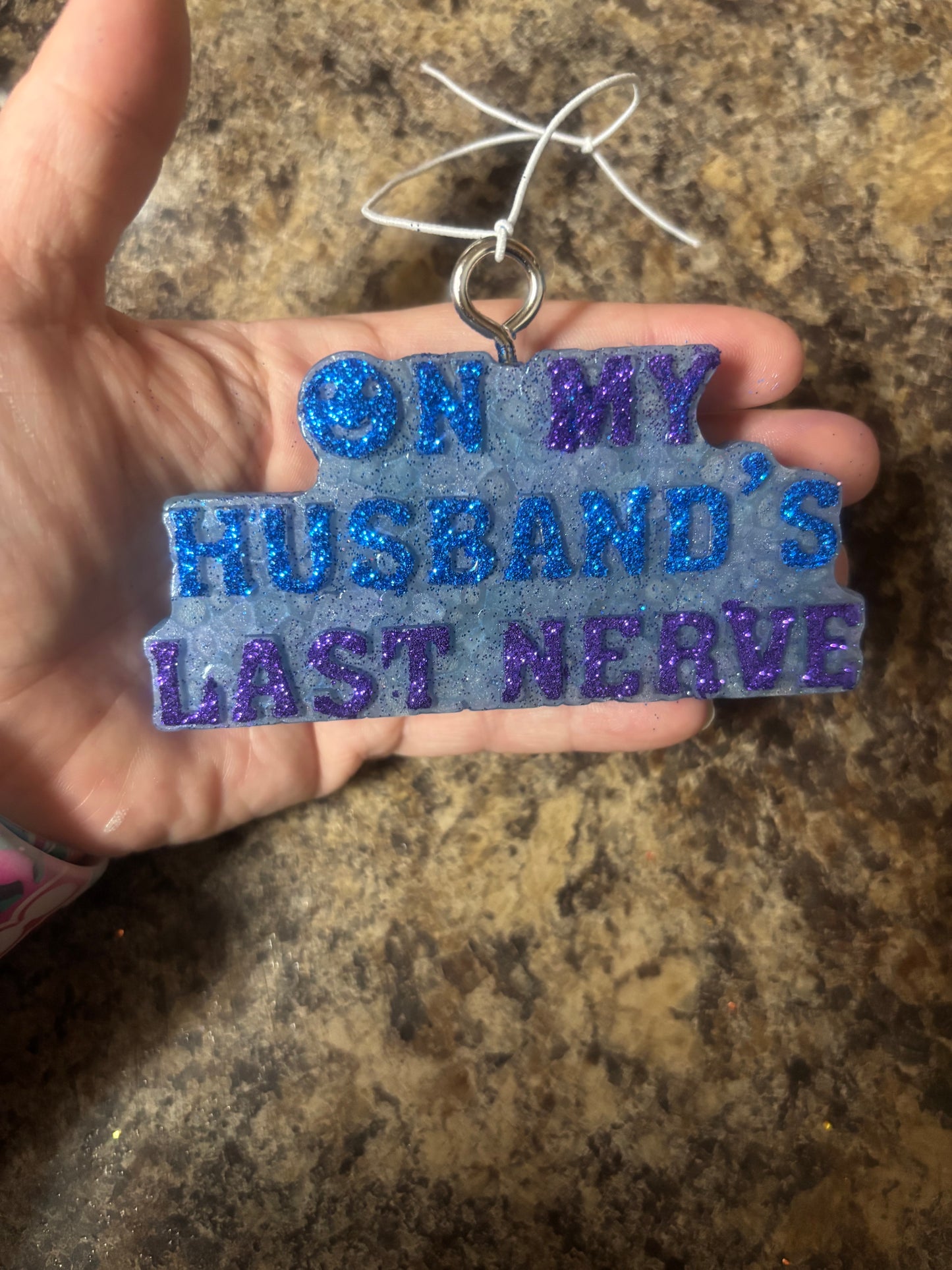 Car/Air Freshies On My Husbands Last Nerve Scent Watermelon painted glitter