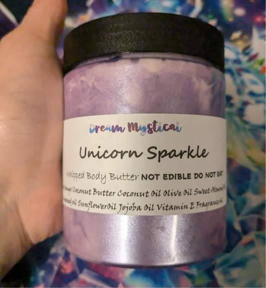 Unicorn 🦄 Sparkle Whipped Body Butter Moisturizer with Coconut Shea &Mango Butter and other natural oils for soft glowing skin