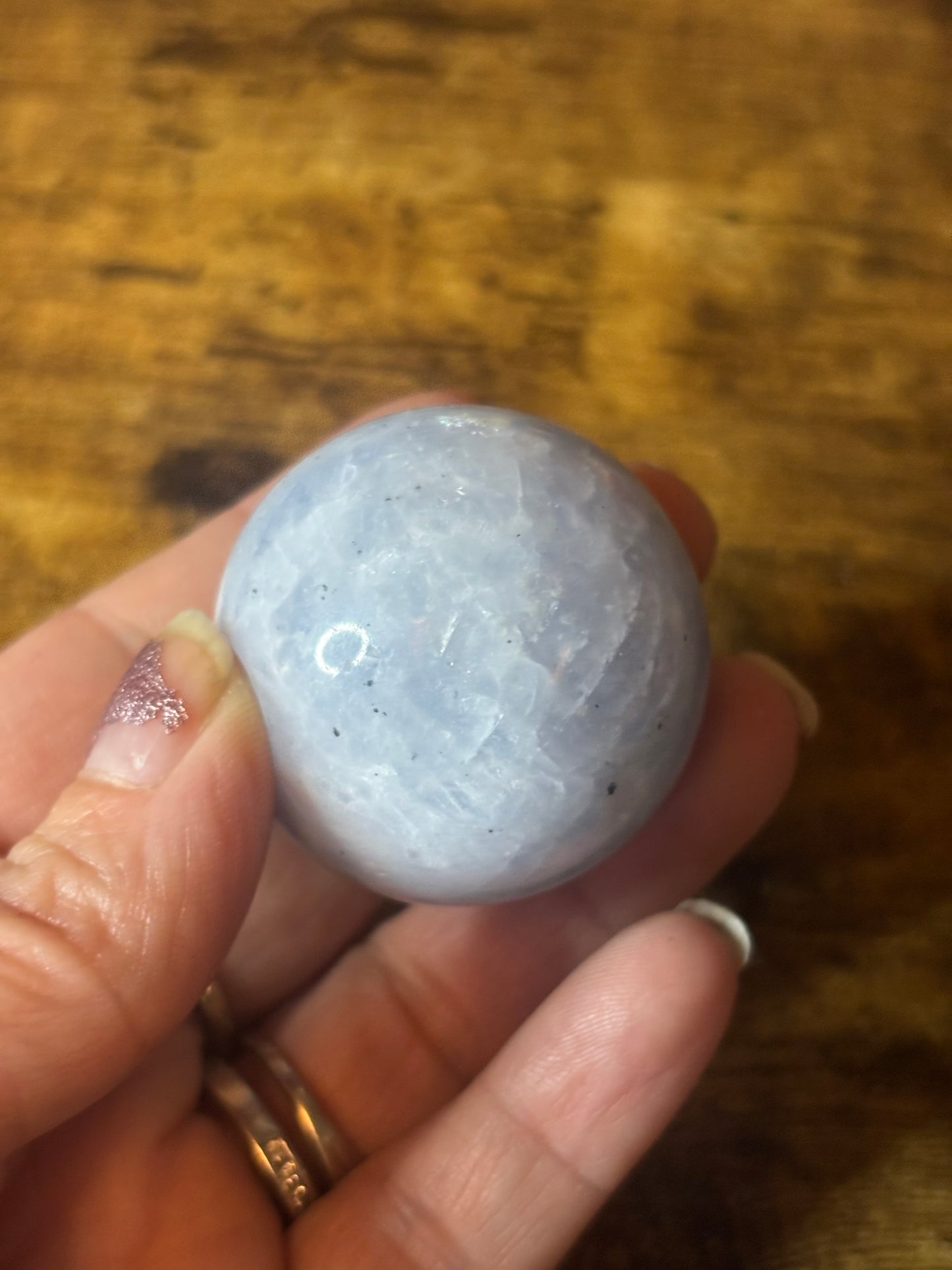 Soothing Blue Calcite Sphere | Calming Energy • Emotional Healing • Peace & Clarity