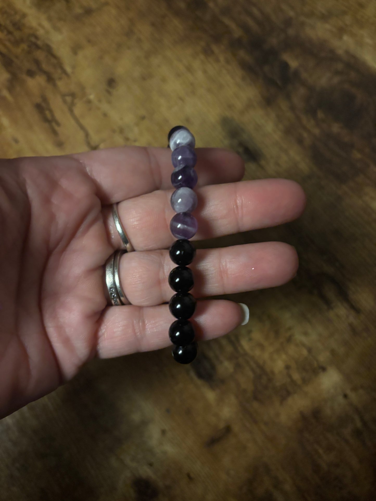 Shadowlight Guardian – Dog Tooth Amethyst & Black Tourmaline AAA Shielding & Clarity Bracelet