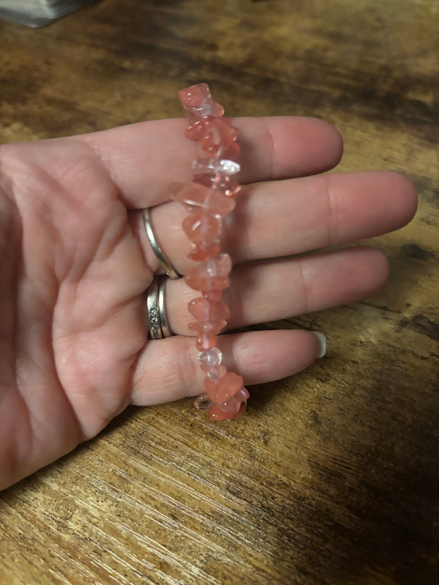 Bracelet Natural Gemstone Chips Beads | Cherry Quartz Labradorite, Rose Quartz,, Moonstone, Lavender Jade, Grey Moonetone