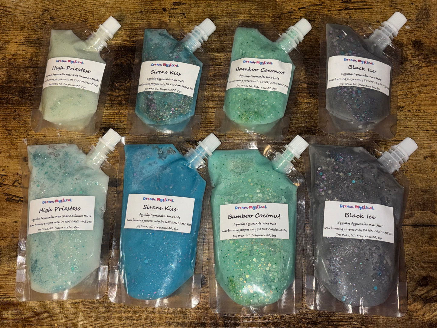 Squishyq Squeezable Wax melt Pouch | Coconut wax | Eco-friendly non toxic | Heavy Scent throw 2-4x stronger then candles | Handmade Luxury