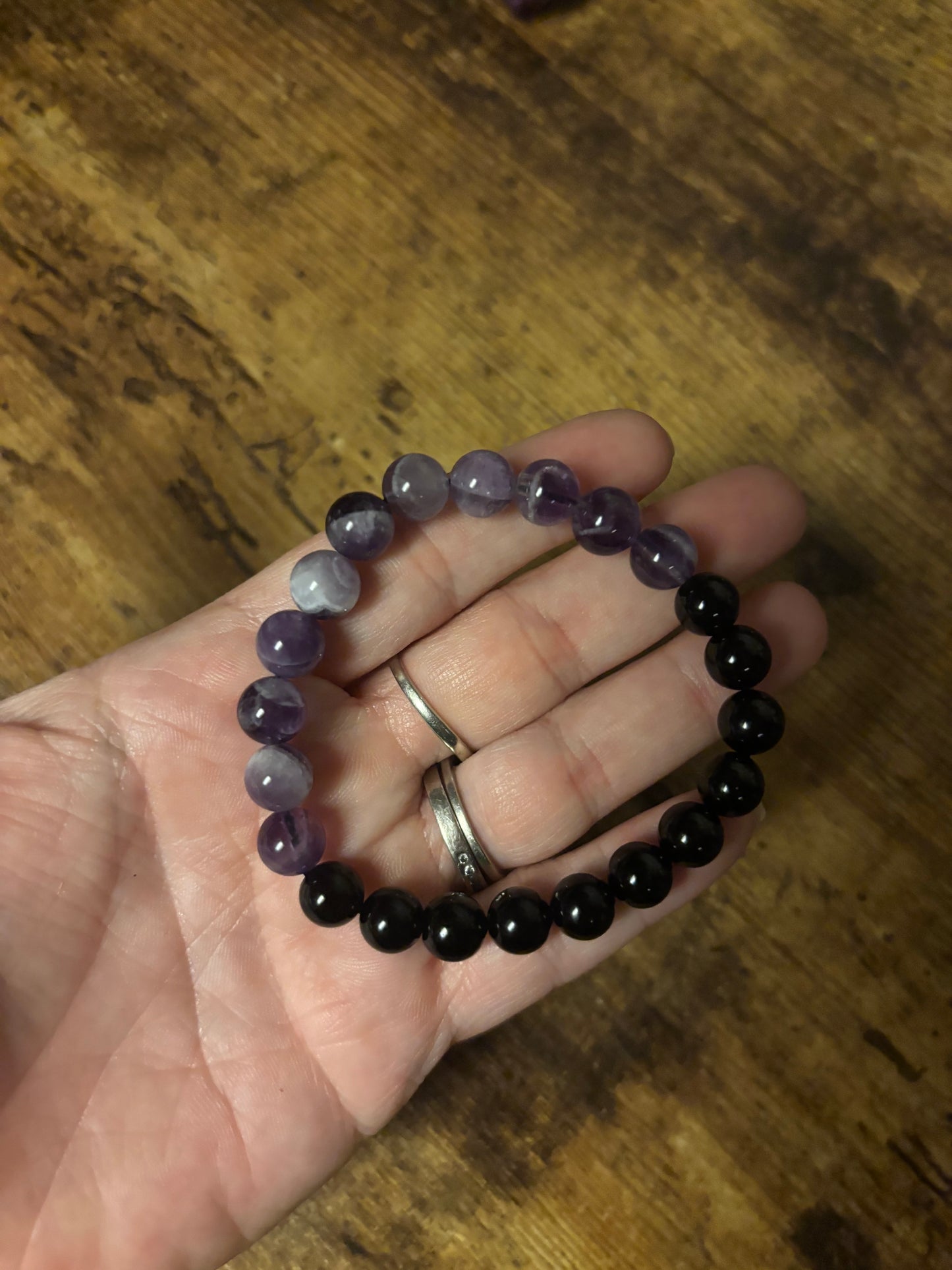 Shadowlight Guardian – Dog Tooth Amethyst & Black Tourmaline AAA Shielding & Clarity Bracelet