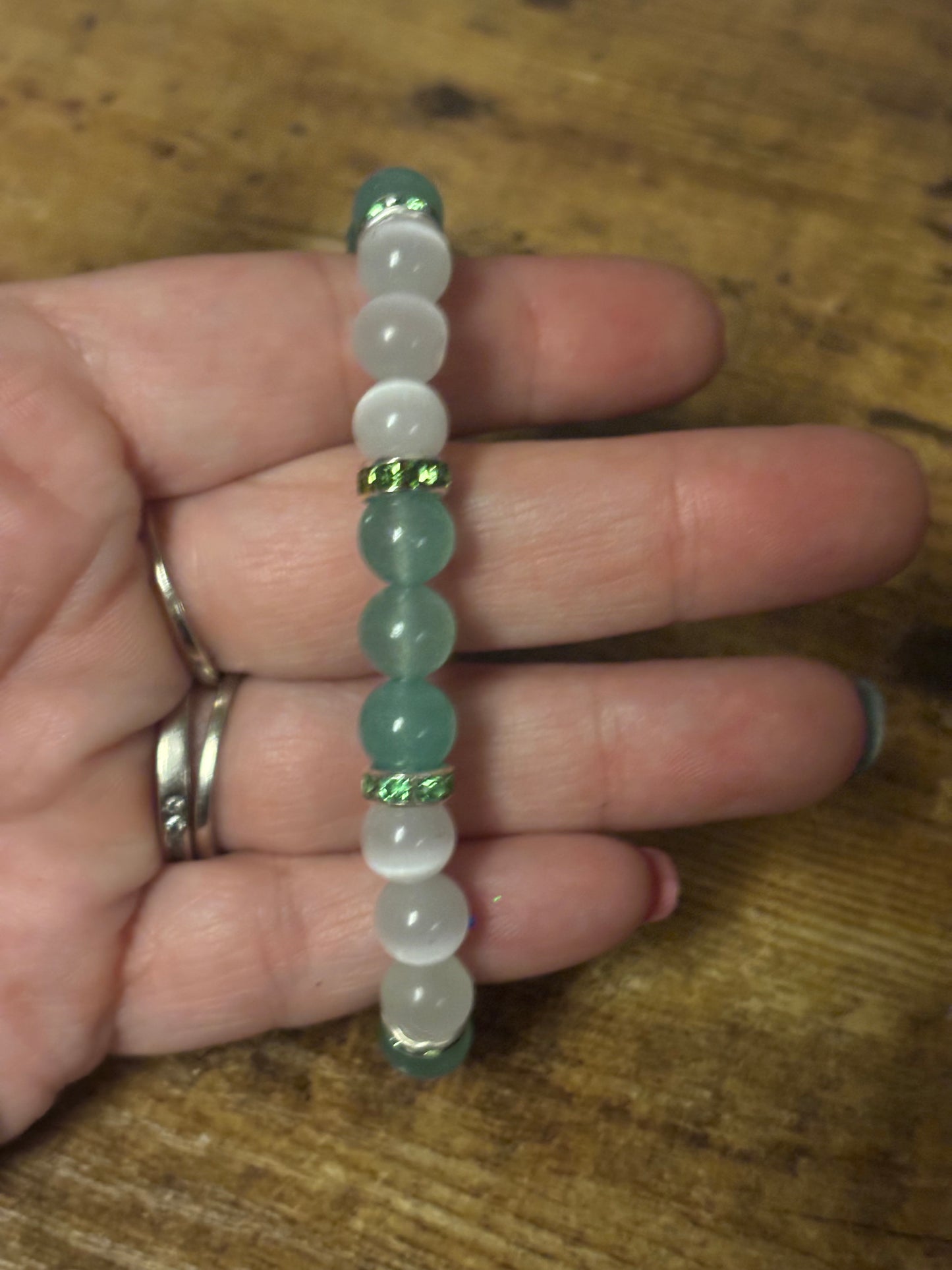 Cleansed Abundance Bracelet 💚 Green Aventurine & Selenite Crystal Bracelet | Energy Cleansing • Luck • Heart Chakra Healing
