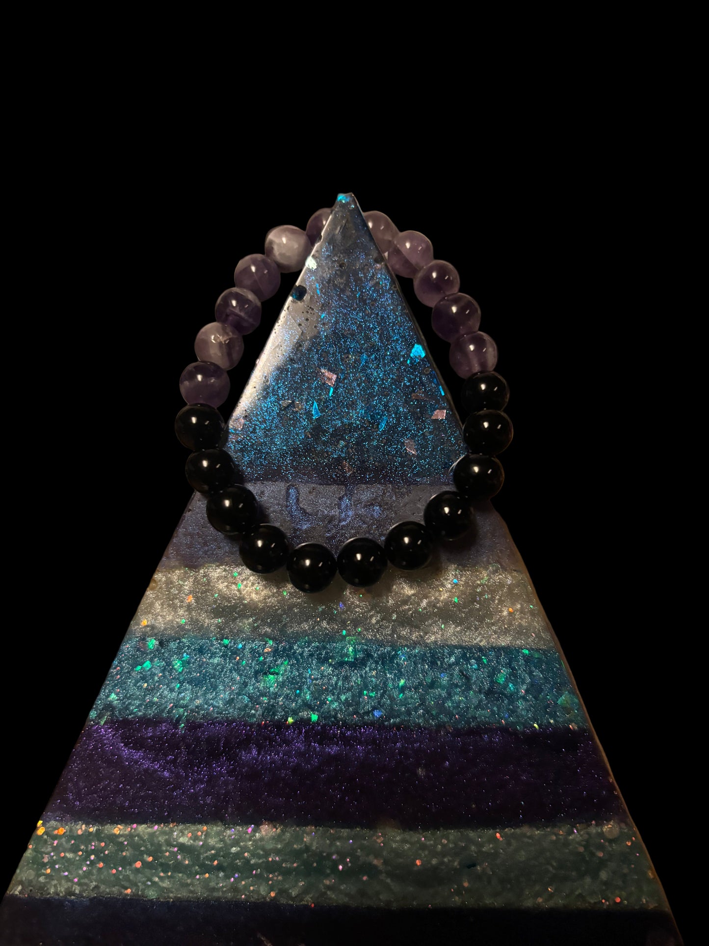 Shadowlight Guardian – Dog Tooth Amethyst & Black Tourmaline AAA Shielding & Clarity Bracelet