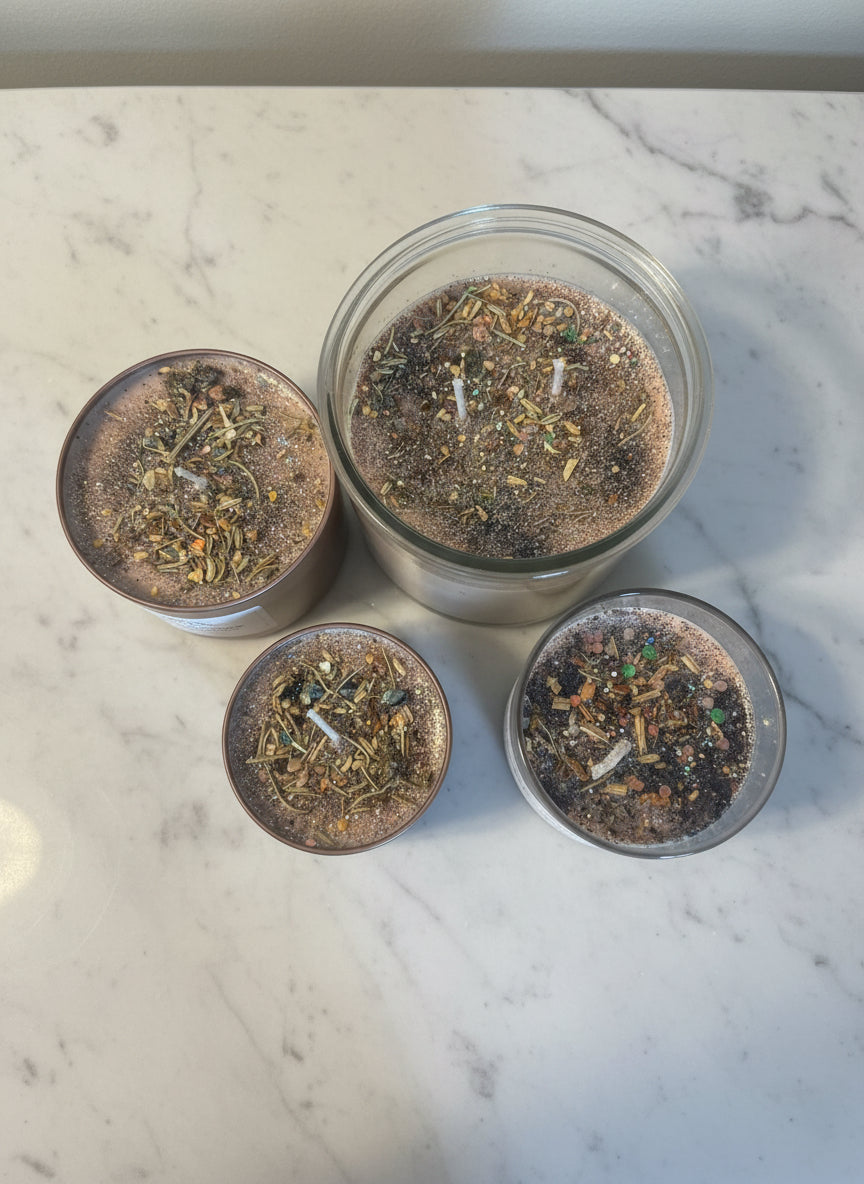 🌿 Stay Grounded Babe Brownie Scent– Root Chakra Intention Candle Coconut Wax for Protection, Stability & Calm