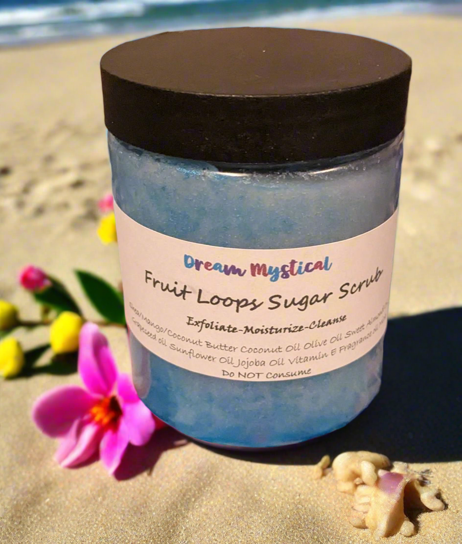 Fruit Loops Sugar Srub Exfoliate Moisturizer Cleanse Heals All Natural handmade