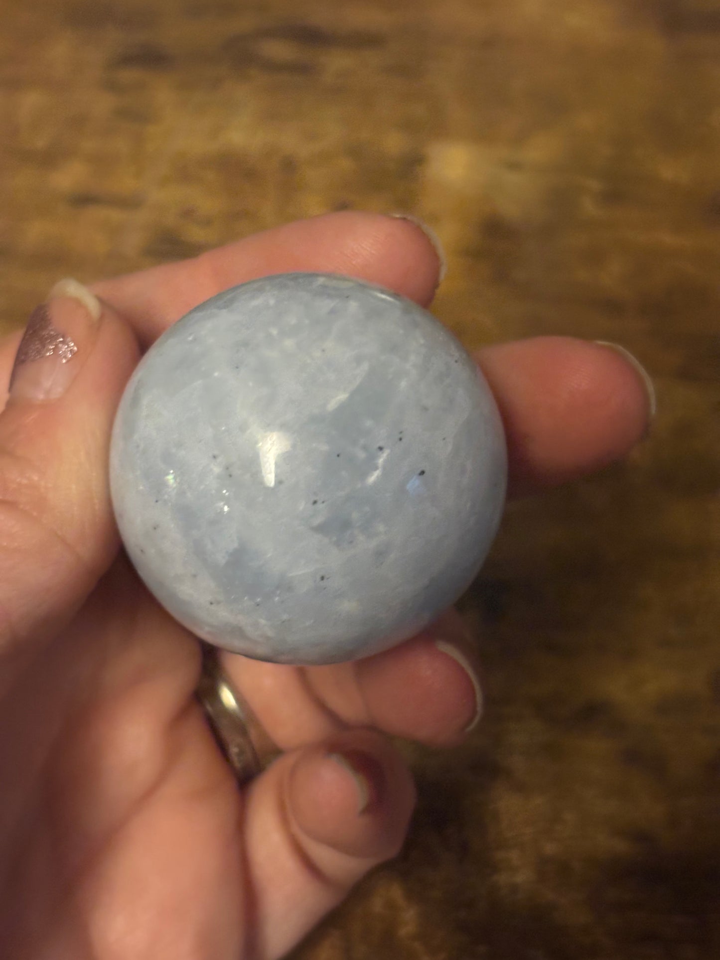 Soothing Blue Calcite Sphere | Calming Energy • Emotional Healing • Peace & Clarity