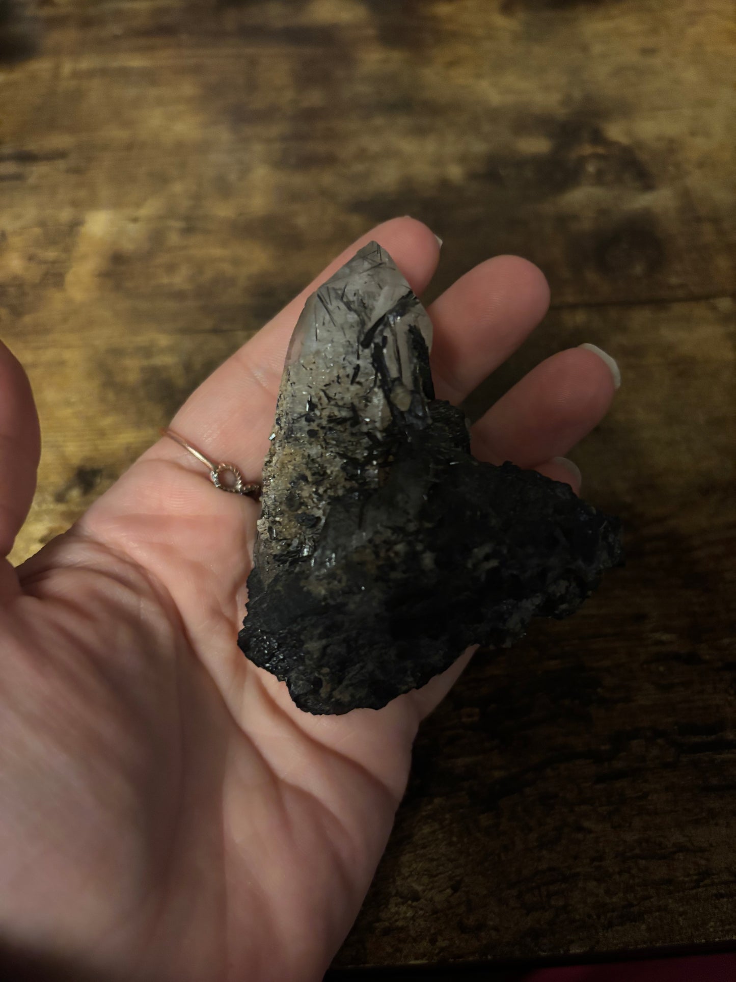 🖤Scared Shield One-of-a-Kind Black Tourmaline & Quartz Cluster | Protection Specimen | Grounding Crystal (142g)Collector•  EMF Protection • Grounding & Clarity Stone • Raw Healing Crystal