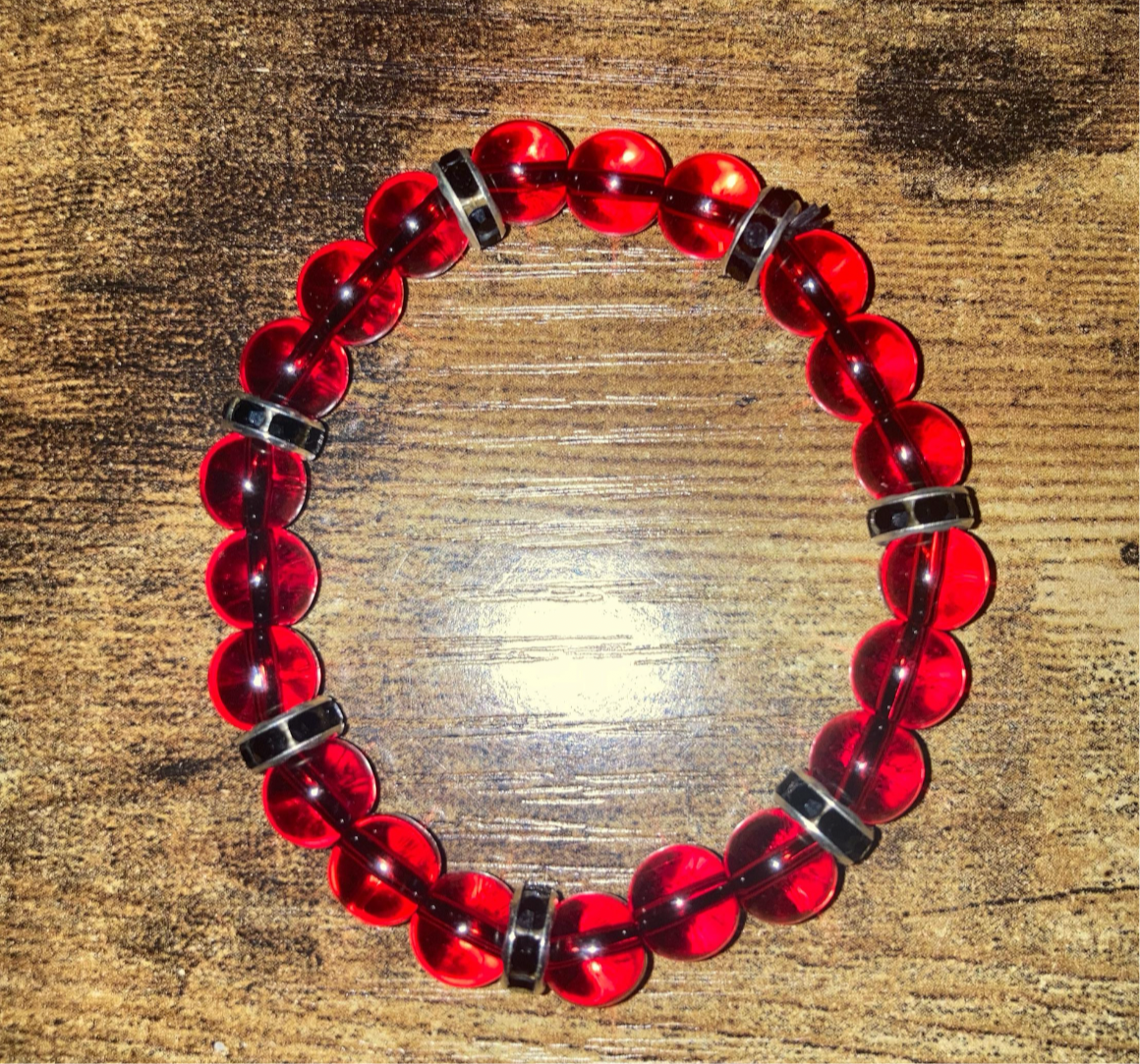 8MM Ladybug Red Agate 5A grade Natural Reiki Healing Protection crystal Bracelet with  beautiful spacers