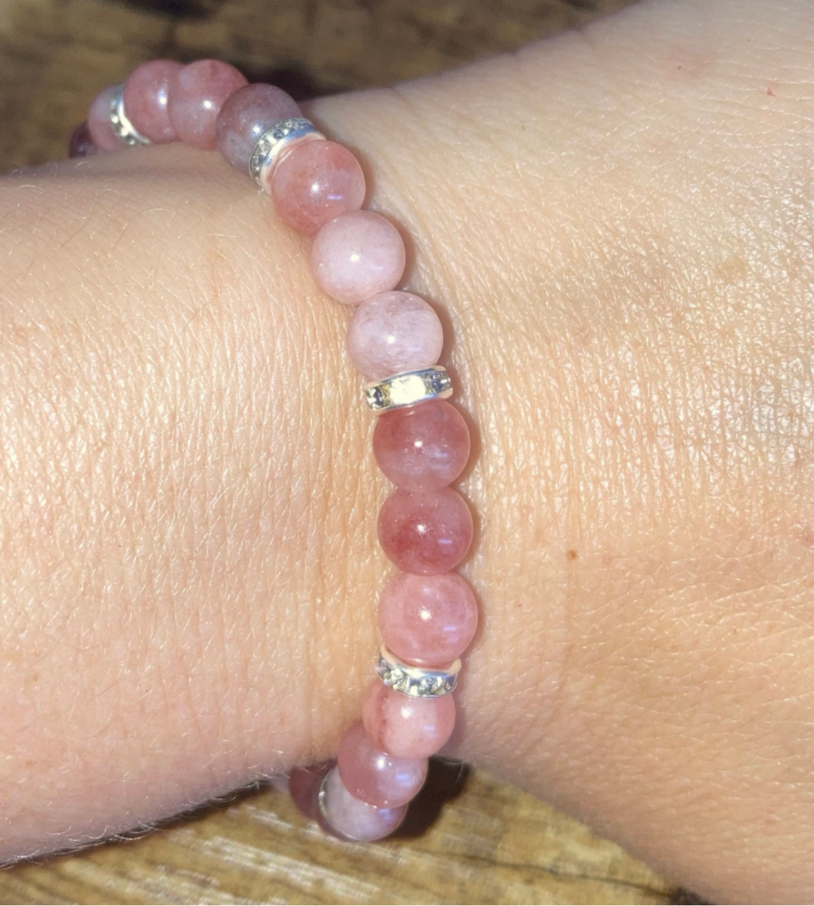 6MM Goddess Sekhmet Sunstone Natural Genuine Reiki Healing Crystal Bracelet with Gorgeous spacers