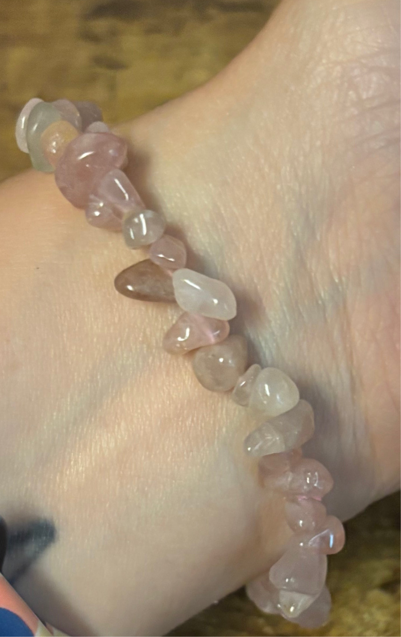 Aphrodite 4-10MM Madagascar Rose Quartz Chips Natural Genuine Healing Crystal Bracelet high-vibration, spiritual, and handmade