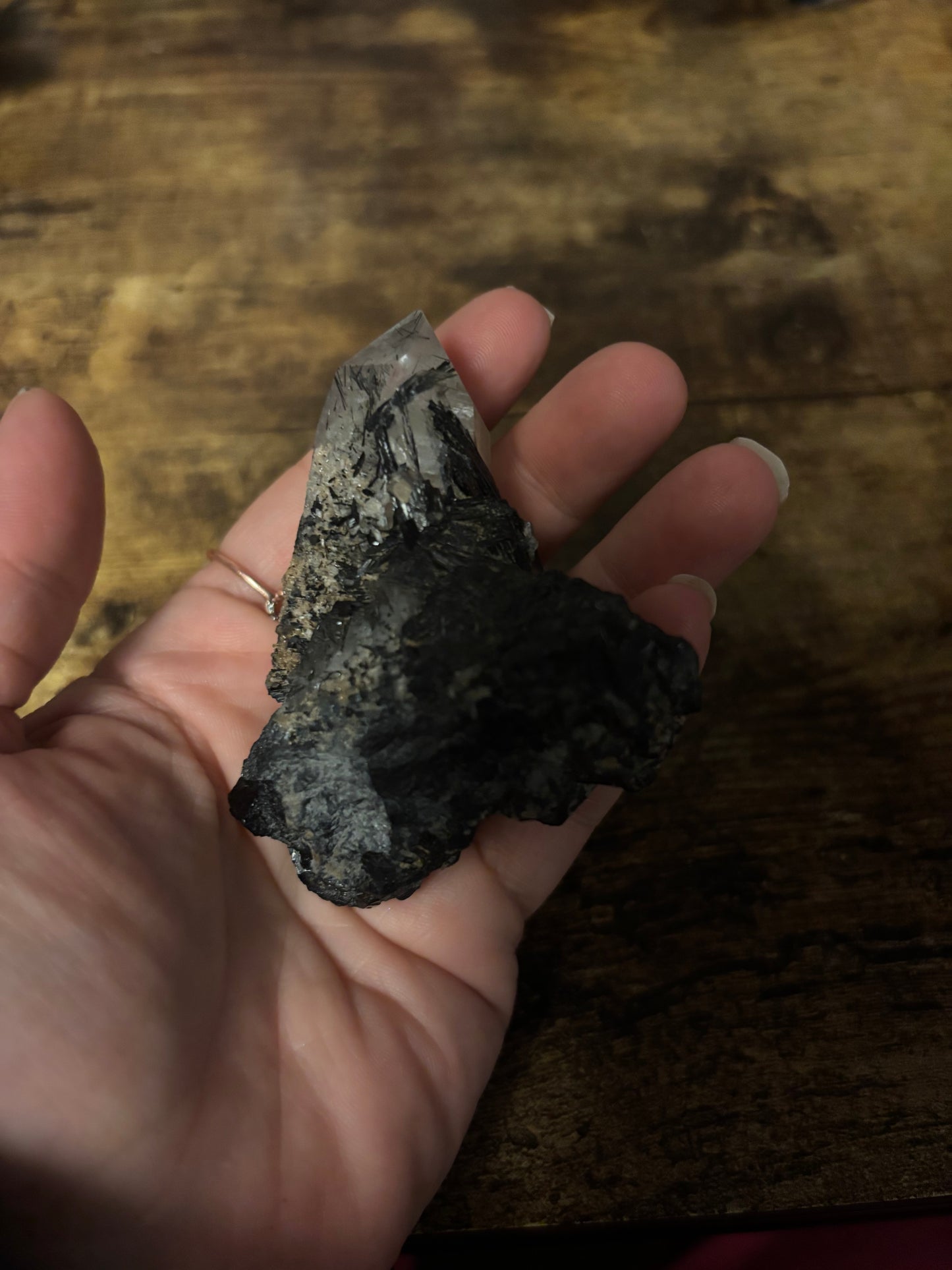 🖤Scared Shield One-of-a-Kind Black Tourmaline & Quartz Cluster | Protection Specimen | Grounding Crystal (142g)Collector•  EMF Protection • Grounding & Clarity Stone • Raw Healing Crystal