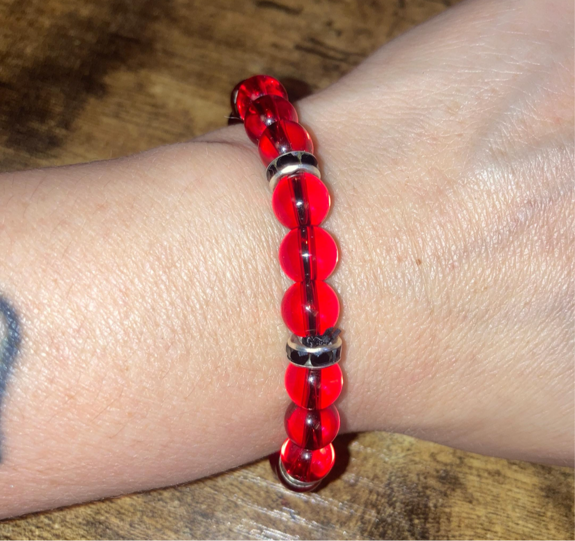 8MM Ladybug Red Agate 5A grade Natural Reiki Healing Protection crystal Bracelet with  beautiful spacers