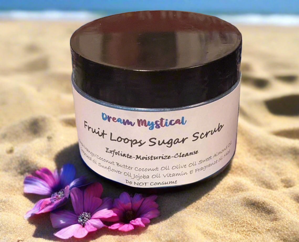 Fruit Loops Sugar Srub Exfoliate Moisturizer Cleanse Heals All Natural handmade