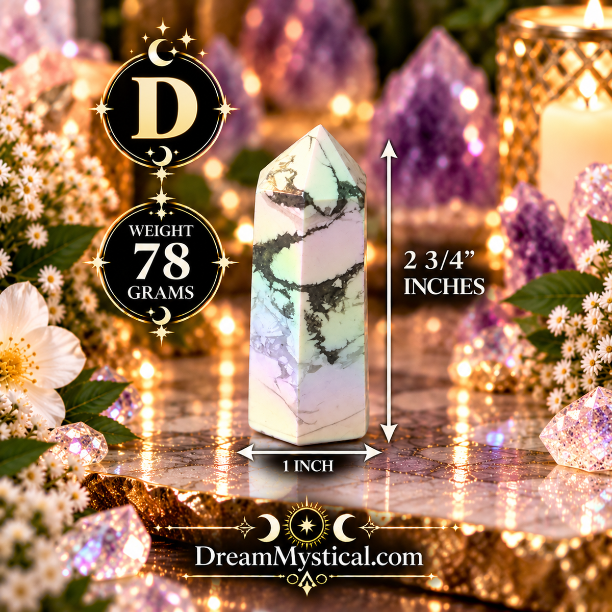 ✨ Iridescent Aura Howlite Towers | Rainbow Howlite Crystal Points 🌈✨