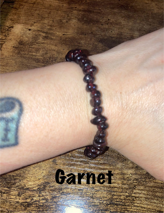 Persephone Goddess of Sunshine Blood Red Garnet Natural Genuine Healing Crystal Bracelet or Anklet