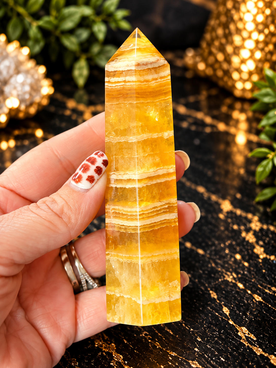 Golden Fluorite Banded Crystal Towers 💛 | Confidence • Focus • Abundance • Solar Plexus Energy