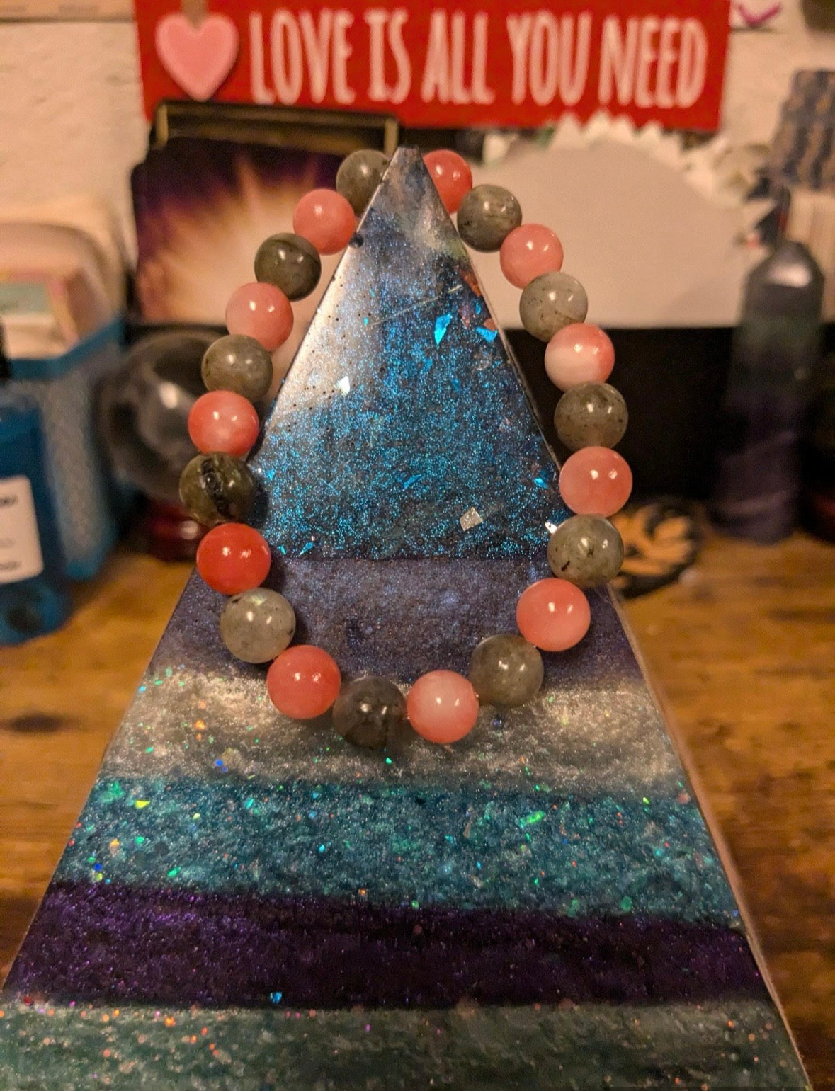 8MM Sunstone Labradorite or Persian Jade Labradorite Natural Genuine Reiki Healing Protection Crystal Brace