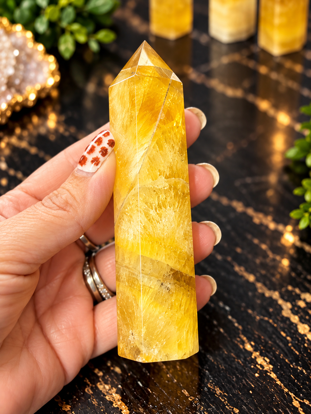 Golden Fluorite Banded Crystal Towers 💛 | Confidence • Focus • Abundance • Solar Plexus Energy