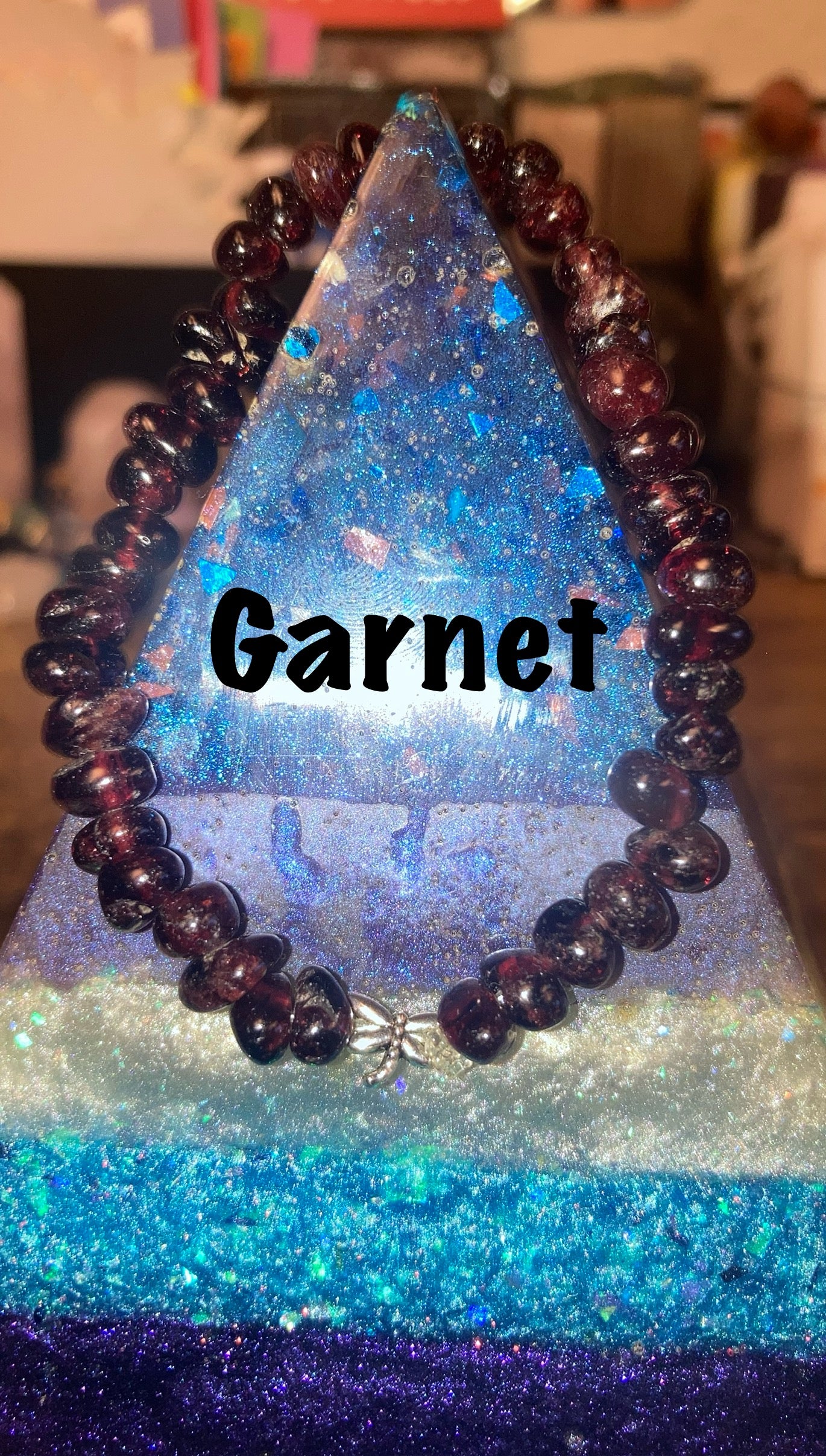 Persephone Goddess of Sunshine Blood Red Garnet Natural Genuine Healing Crystal Bracelet or Anklet