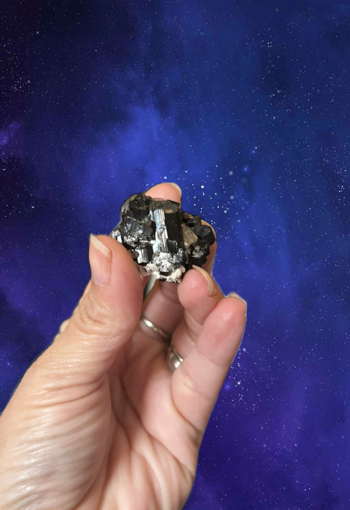 Black Tourmaline with Quartz Crystal Cluster • Natural Schorl Mineral • EMF Protection • Grounding & Clarity Stone • Raw Healing Crystal • 25g (3×3×3 cm)