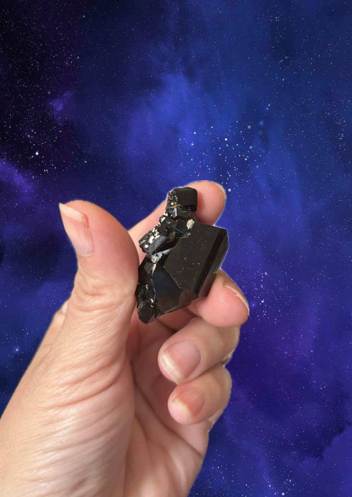 Natural Black Tourmaline Crystal Cluster • Raw Schorl Mineral Specimen • EMF Protection Stone Energy Shielding • Grounding & Protection Stone • 21g (4x3cm)