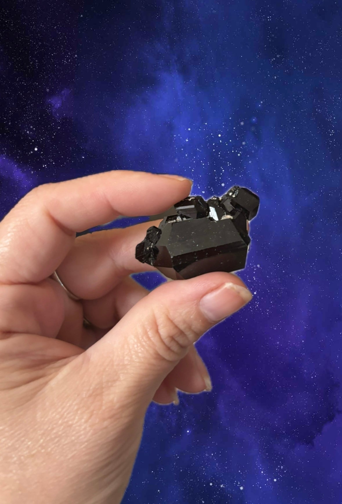 Natural Black Tourmaline Crystal Cluster • Raw Schorl Mineral Specimen • EMF Protection Stone Energy Shielding • Grounding & Protection Stone • 21g (4x3cm)