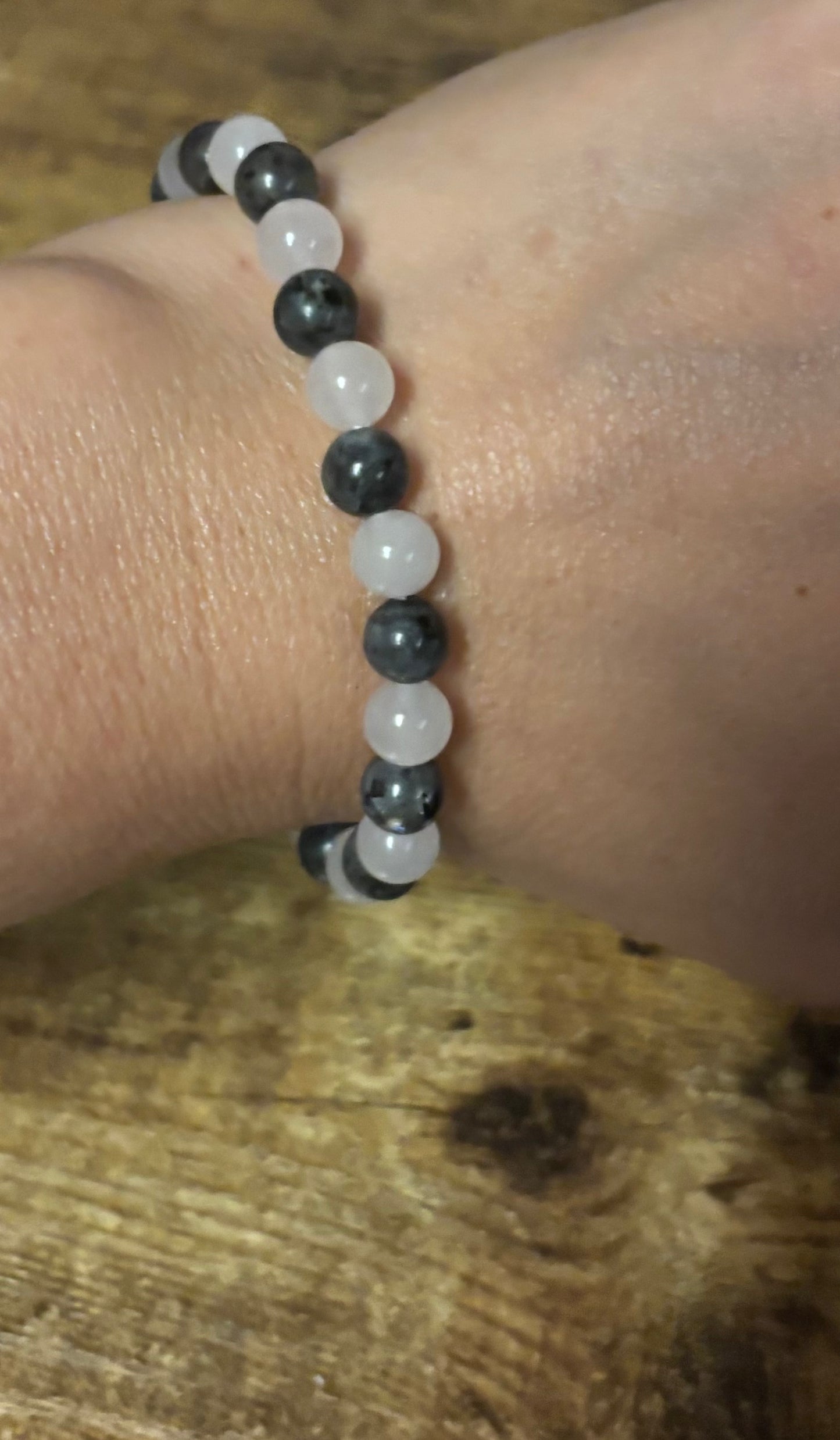 Mystic Love Shield Rose Quartz & Labradorite Bracelet | Love & Protection Crystal Jewelry | Heart Crown Throat & Third Eye Chakra Healing | 6mm 8mm Beads