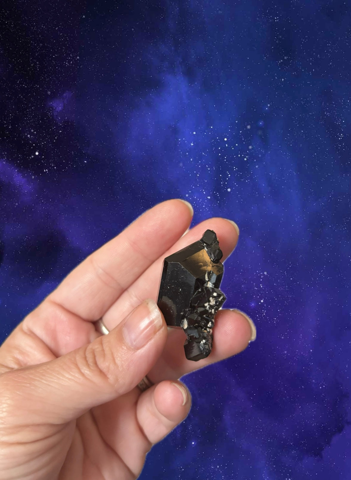 Natural Black Tourmaline Crystal Cluster • Raw Schorl Mineral Specimen • EMF Protection Stone Energy Shielding • Grounding & Protection Stone • 21g (4x3cm)