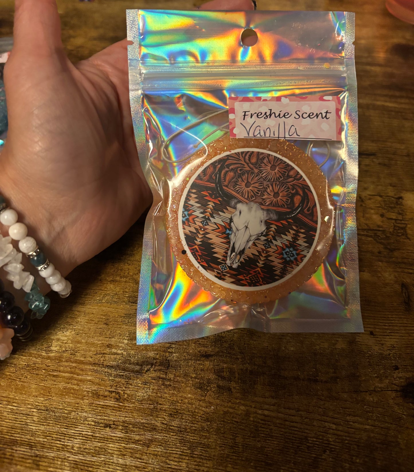 🪶 Boho Western Cow Skull Vanilla Freshie – Long Lasting Car Air Freshener