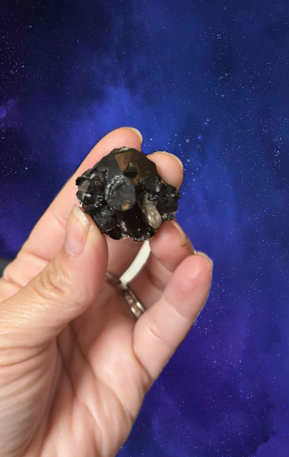 Black Tourmaline with Quartz Crystal Cluster • Natural Schorl Mineral • EMF Protection • Grounding & Clarity Stone • Raw Healing Crystal • 25g (3×3×3 cm)
