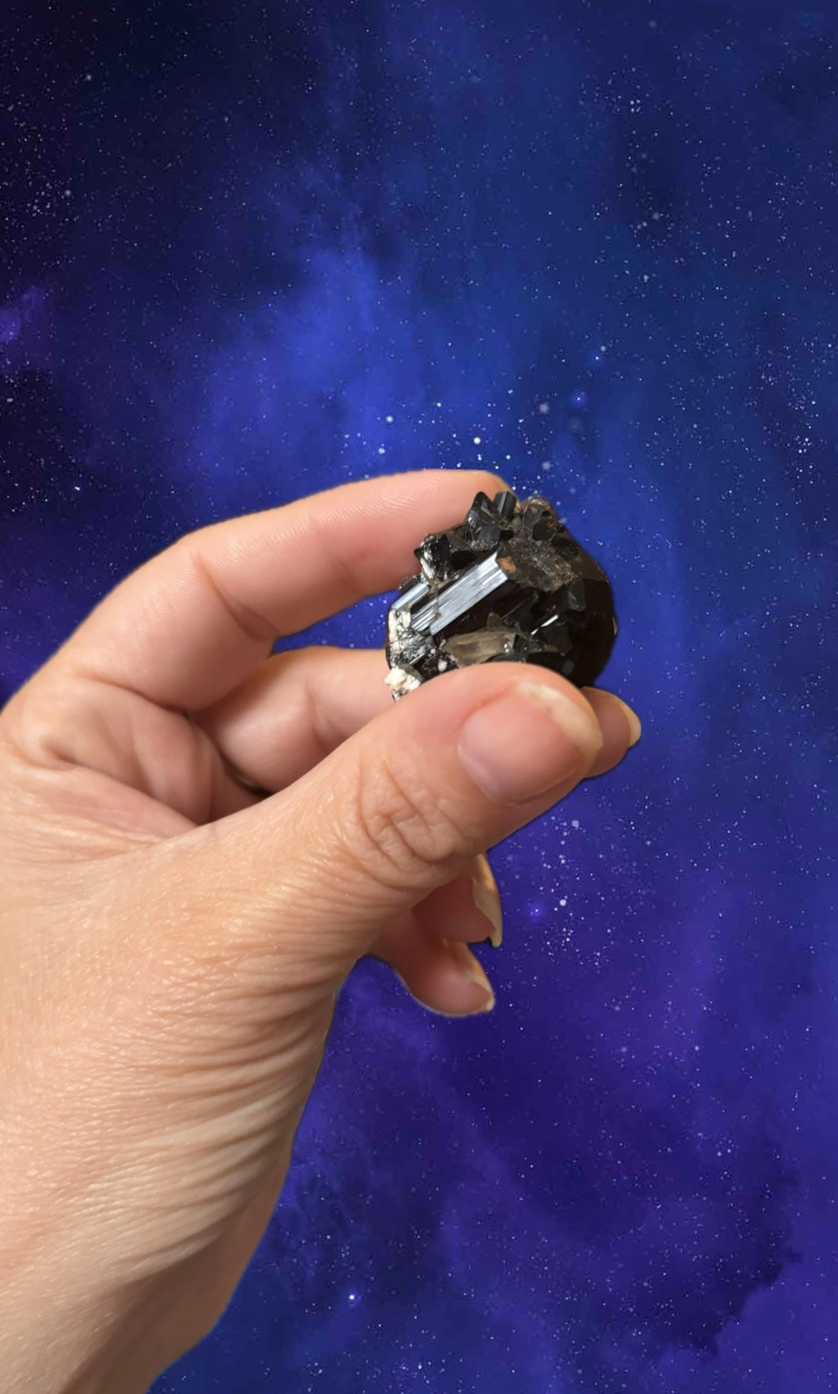 Black Tourmaline with Quartz Crystal Cluster • Natural Schorl Mineral • EMF Protection • Grounding & Clarity Stone • Raw Healing Crystal • 25g (3×3×3 cm)