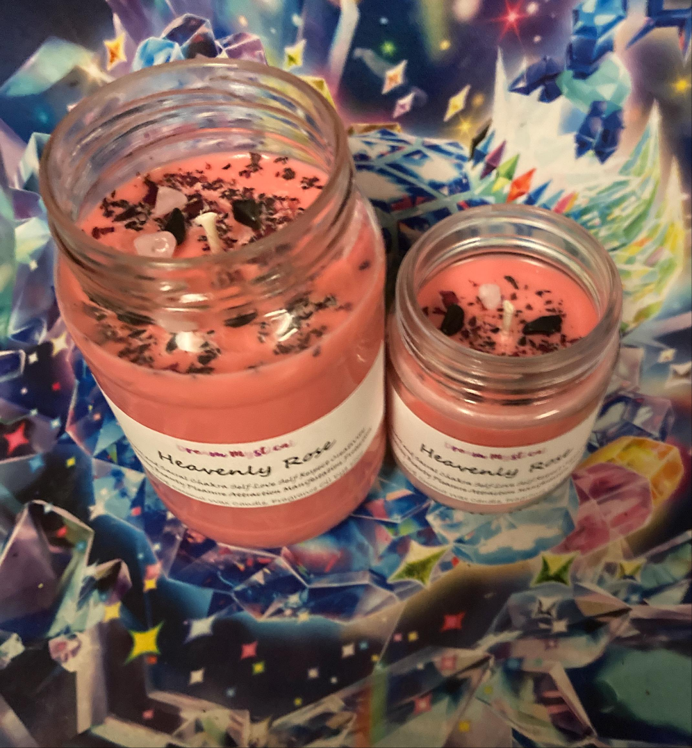 Heavenly Rose Intentional Manifest Candle Heart Chakra Sexy as F*ck Healing Unconditional Love Forgiveness Protection meditation Cocnut Wax