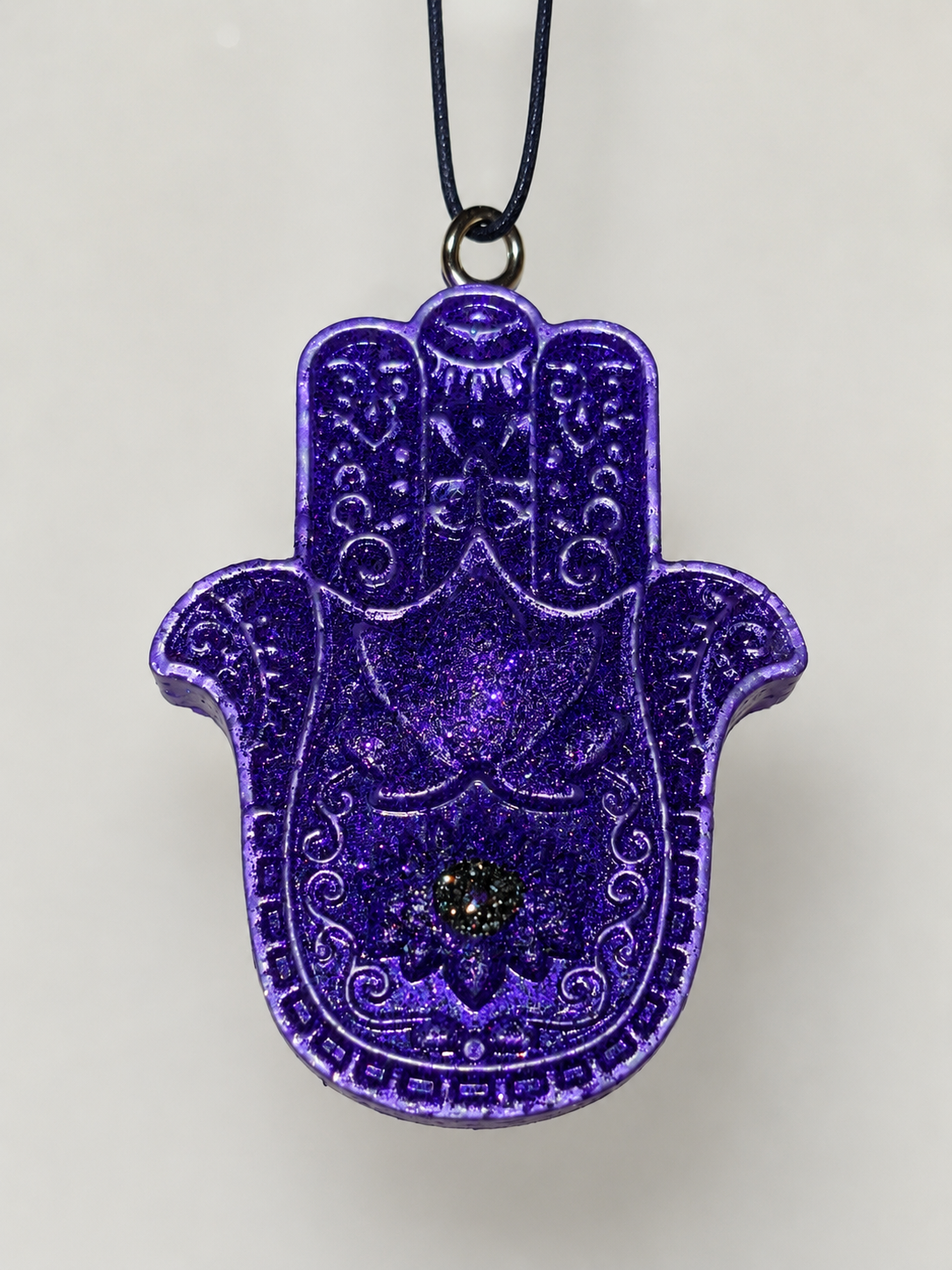 Handmadeq Hamsa Hand Car Freshie | Evil Eye Protection Design | Hand-Painted | 100+ Scents Available