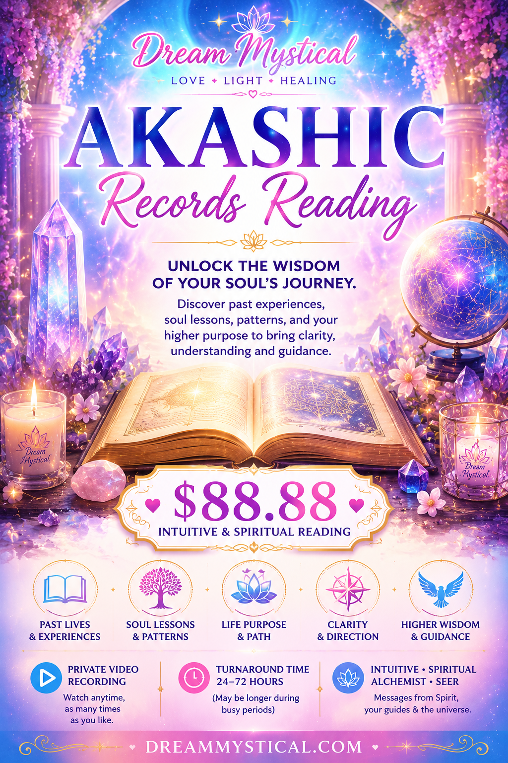 ✨ $88.88 Intuitive & Spiritual Reading | Choose Your Reading | Akashic Records, Starseed, Twin Flame, Passed Loved One, Channeled Messages & Love & Relationship readings