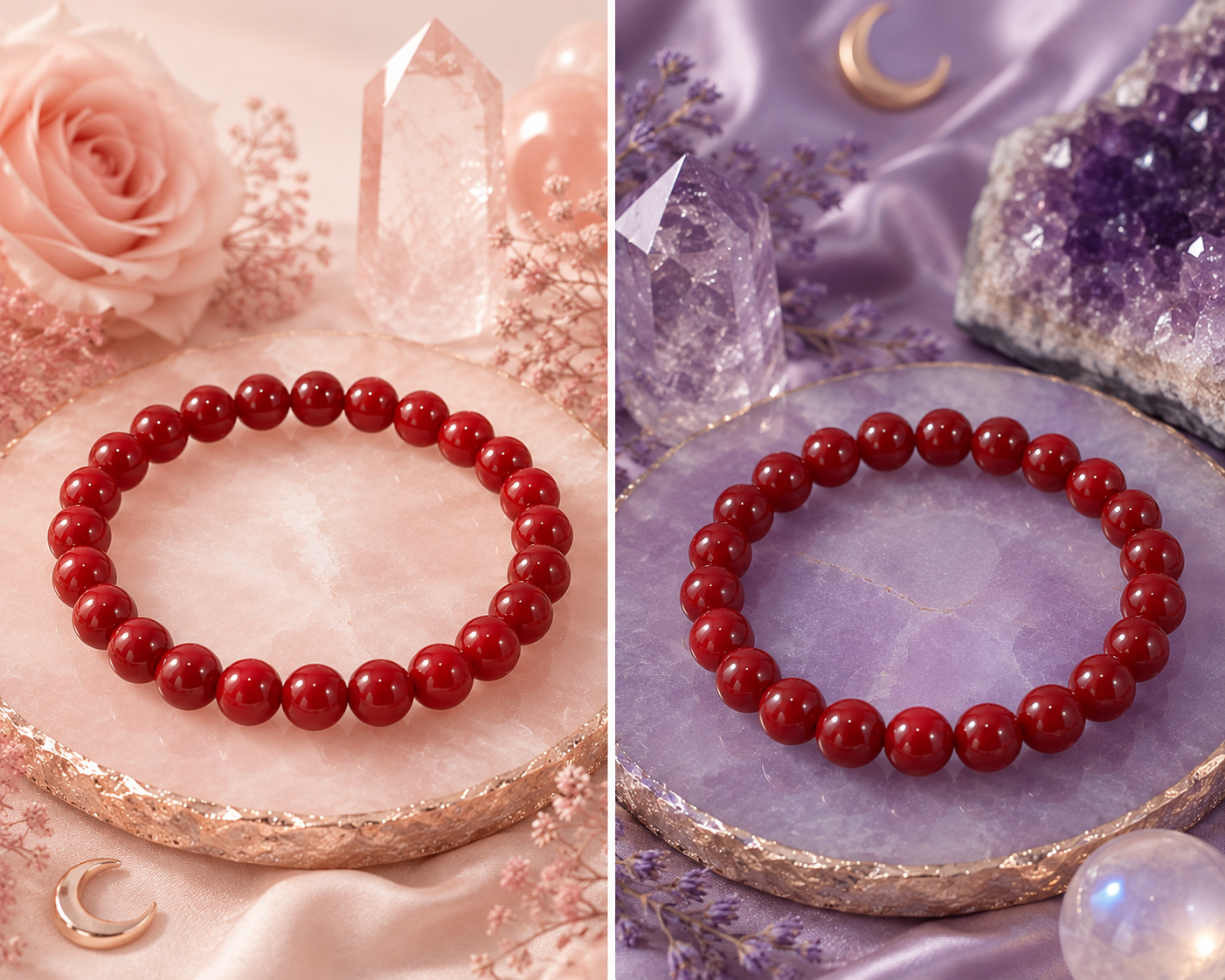 ❤️ Red Gemstone Beaded Bracelet | Passion • Strength • Confidence