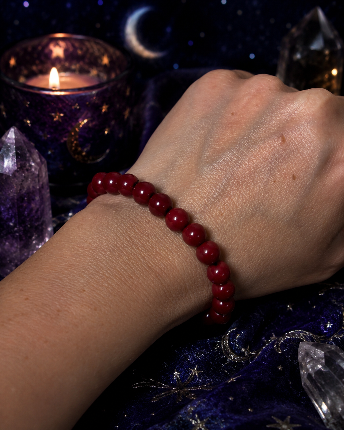 ❤️ Red Gemstone Beaded Bracelet | Passion • Strength • Confidence