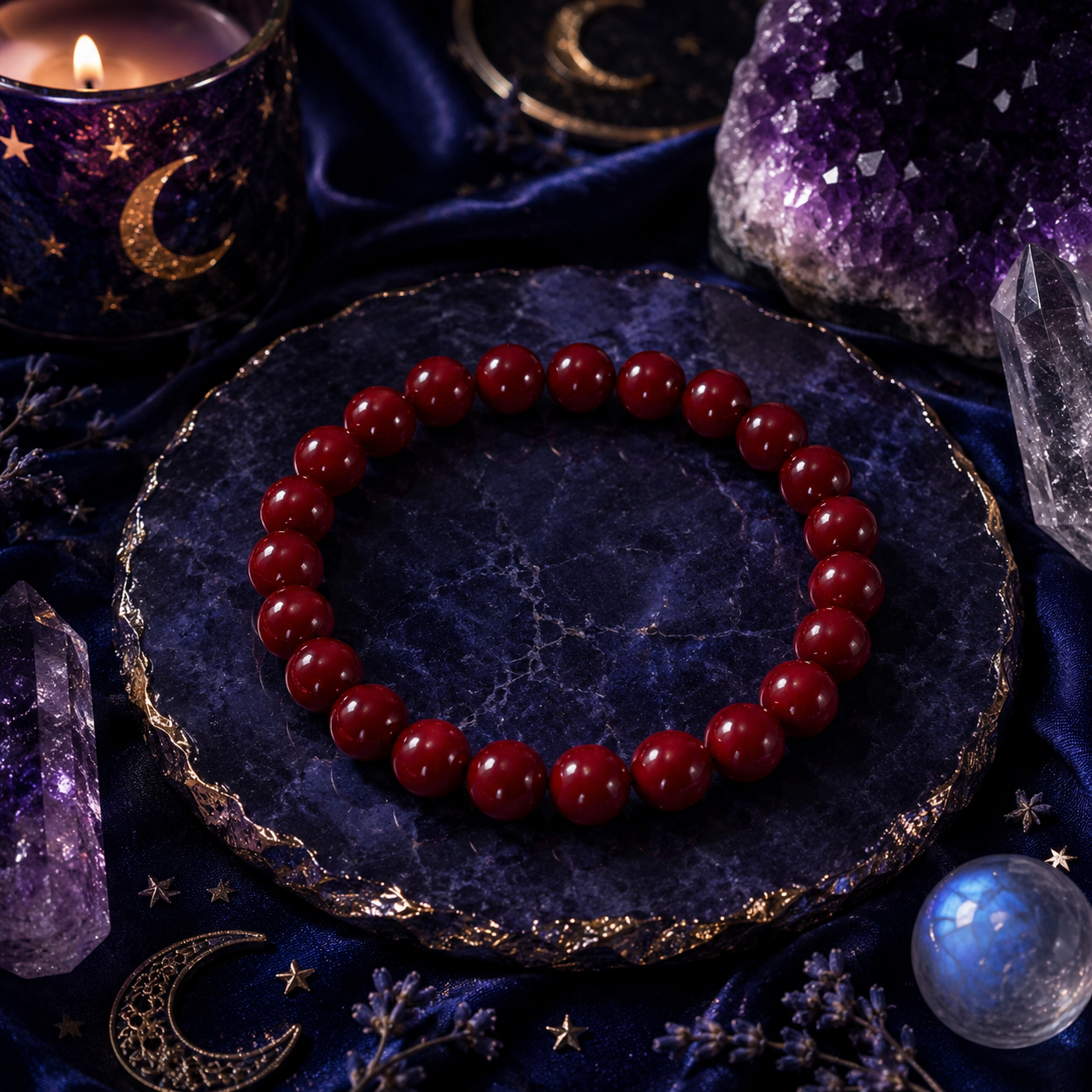 ❤️ Red Gemstone Beaded Bracelet | Passion • Strength • Confidence