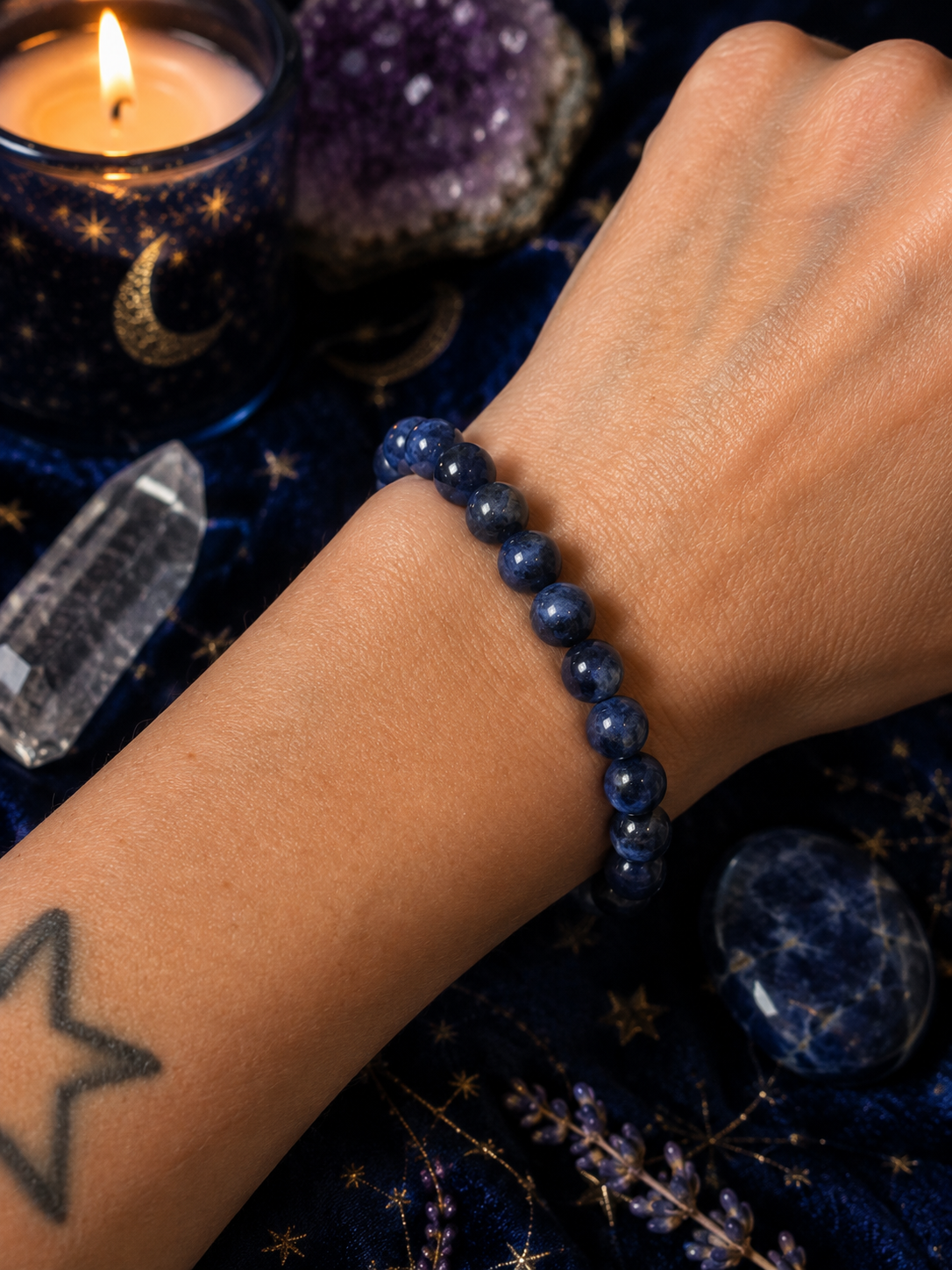 💙 Sodalite Gemstone Bracelet – 8mm Natural Stone Stretch Bracelet