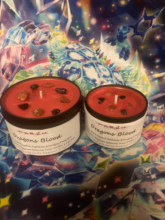 Dragons Blood Intention Manifest Candle Coconut Wax Root & Heart Chakra Healing Protection