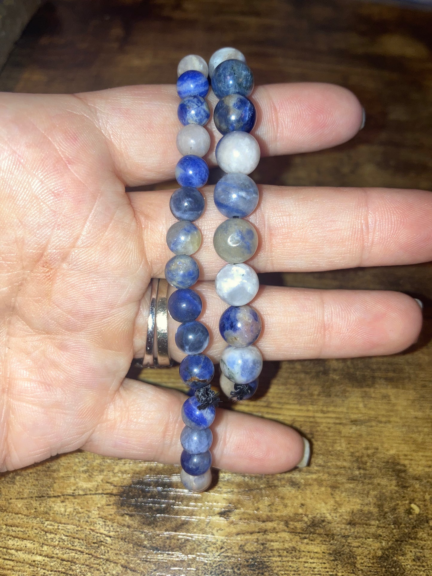 Sodalite Gemstone Crystal Bracelet~ Healing• Communication • Balance • Truth •Throat Chakra • Handmade