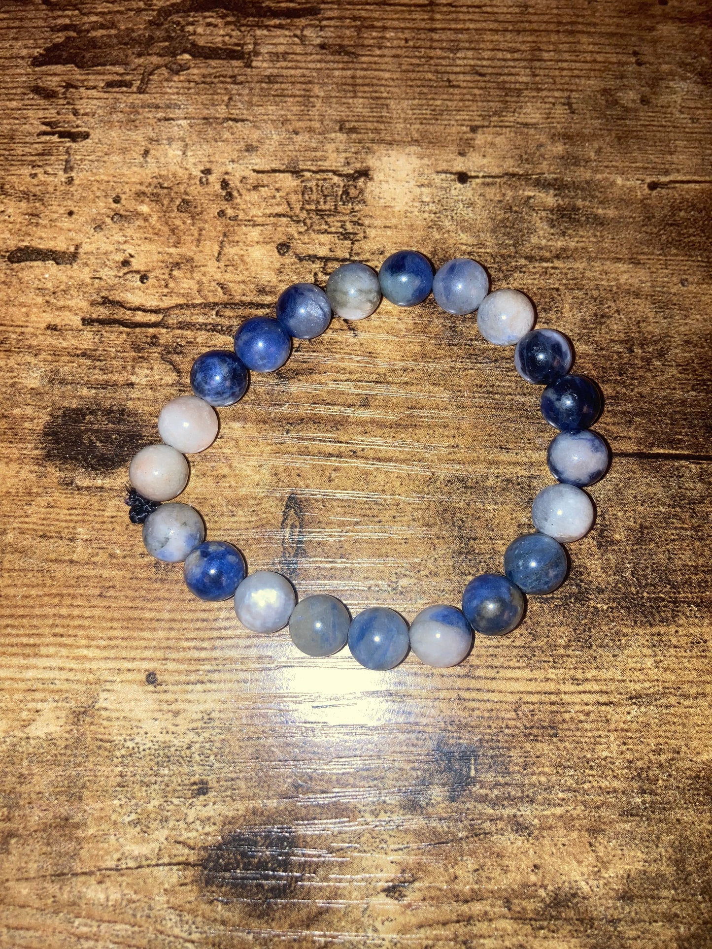 Sodalite Gemstone Crystal Bracelet~ Healing• Communication • Balance • Truth •Throat Chakra • Handmade