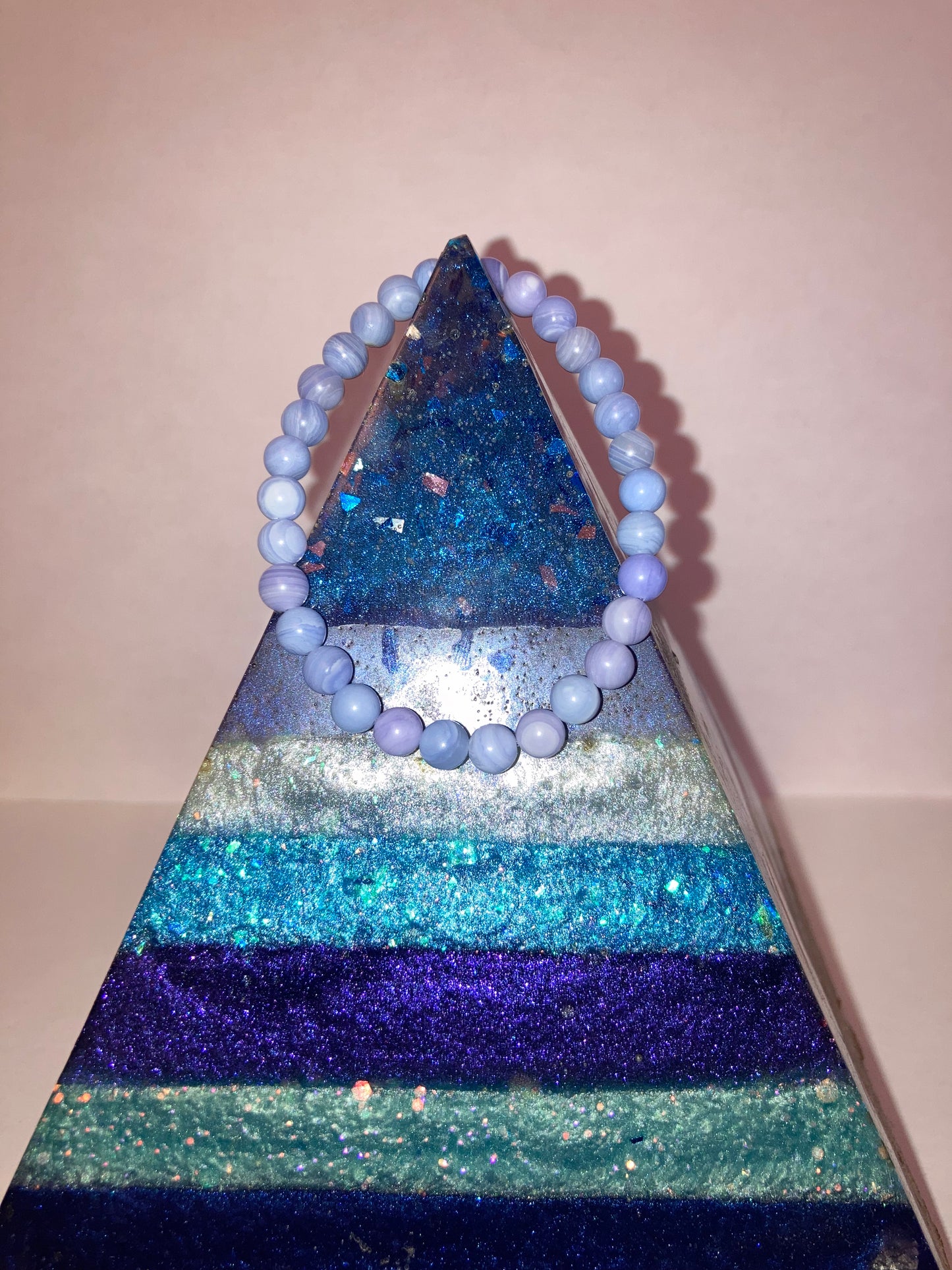 Divine Truth Blue Lace Agate Genuine Healing Crystals bracelet connect to Archangle Raguel & Mother Goddess Earth Gaia