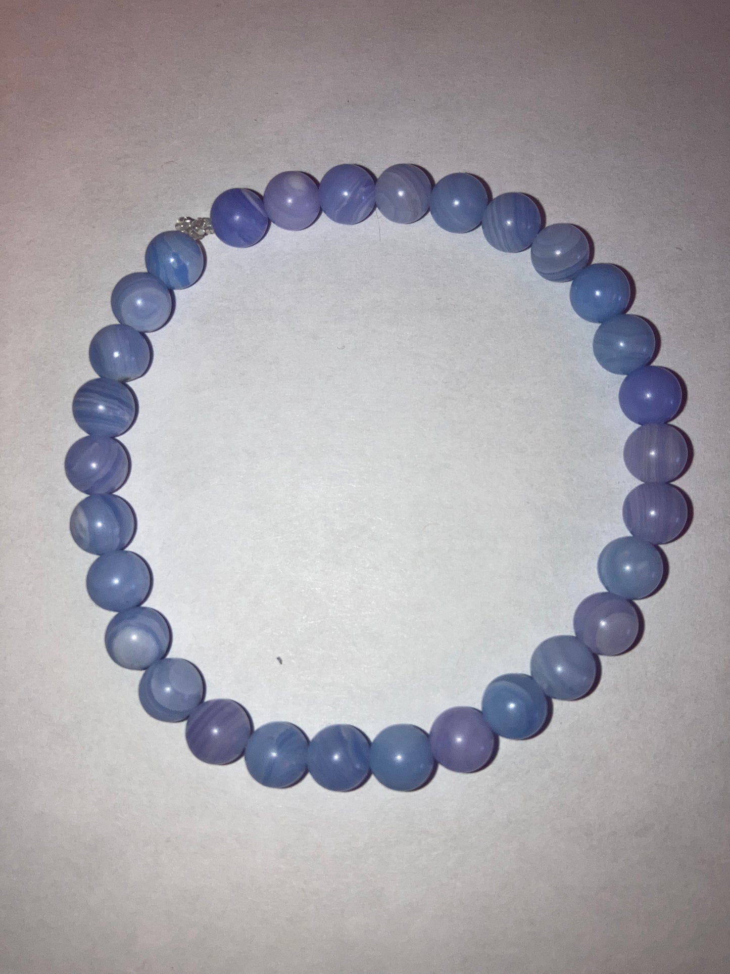 Divine Truth Blue Lace Agate Genuine Healing Crystals bracelet connect to Archangle Raguel & Mother Goddess Earth Gaia