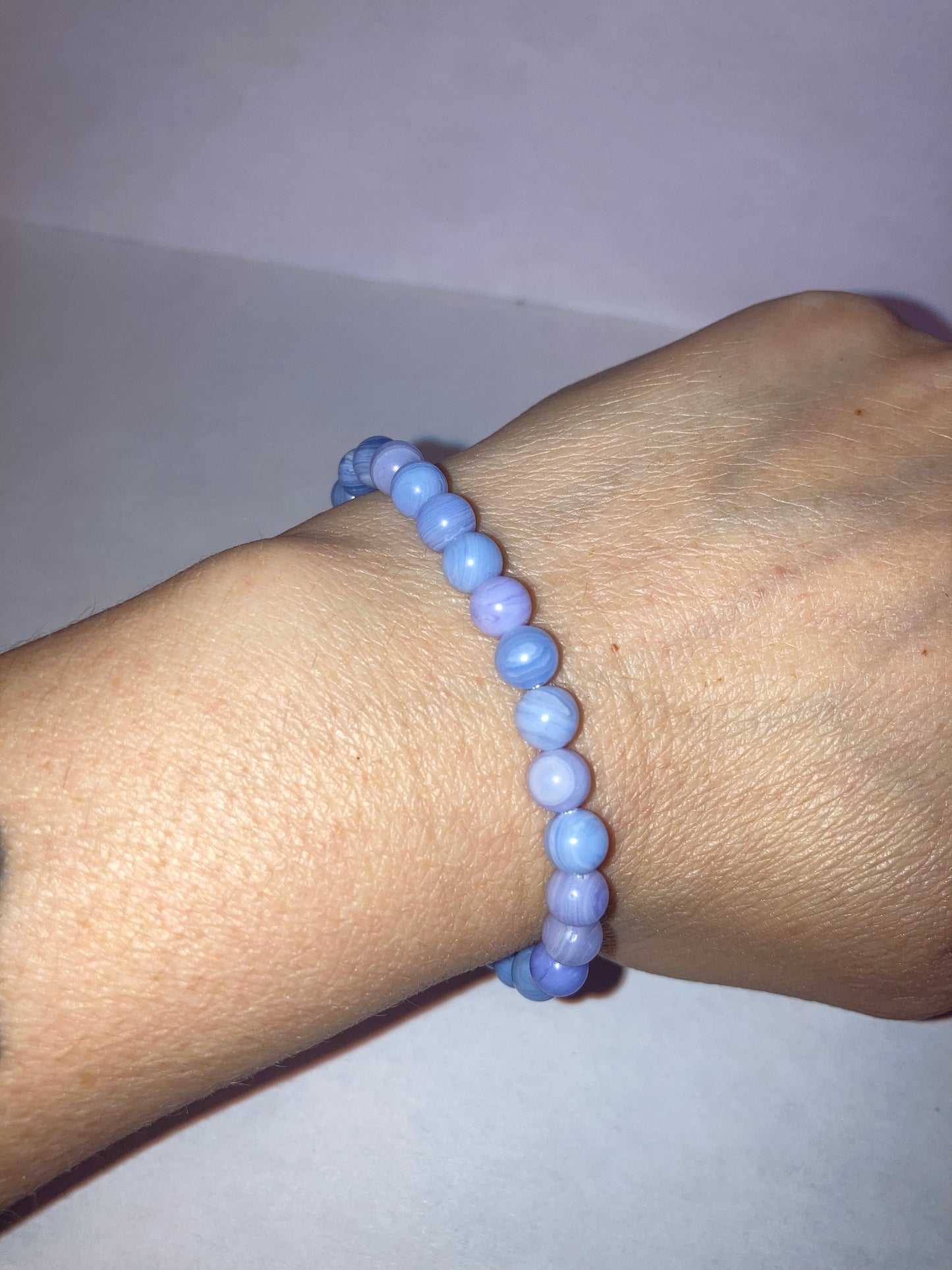 Divine Truth Blue Lace Agate Genuine Healing Crystals bracelet connect to Archangle Raguel & Mother Goddess Earth Gaia