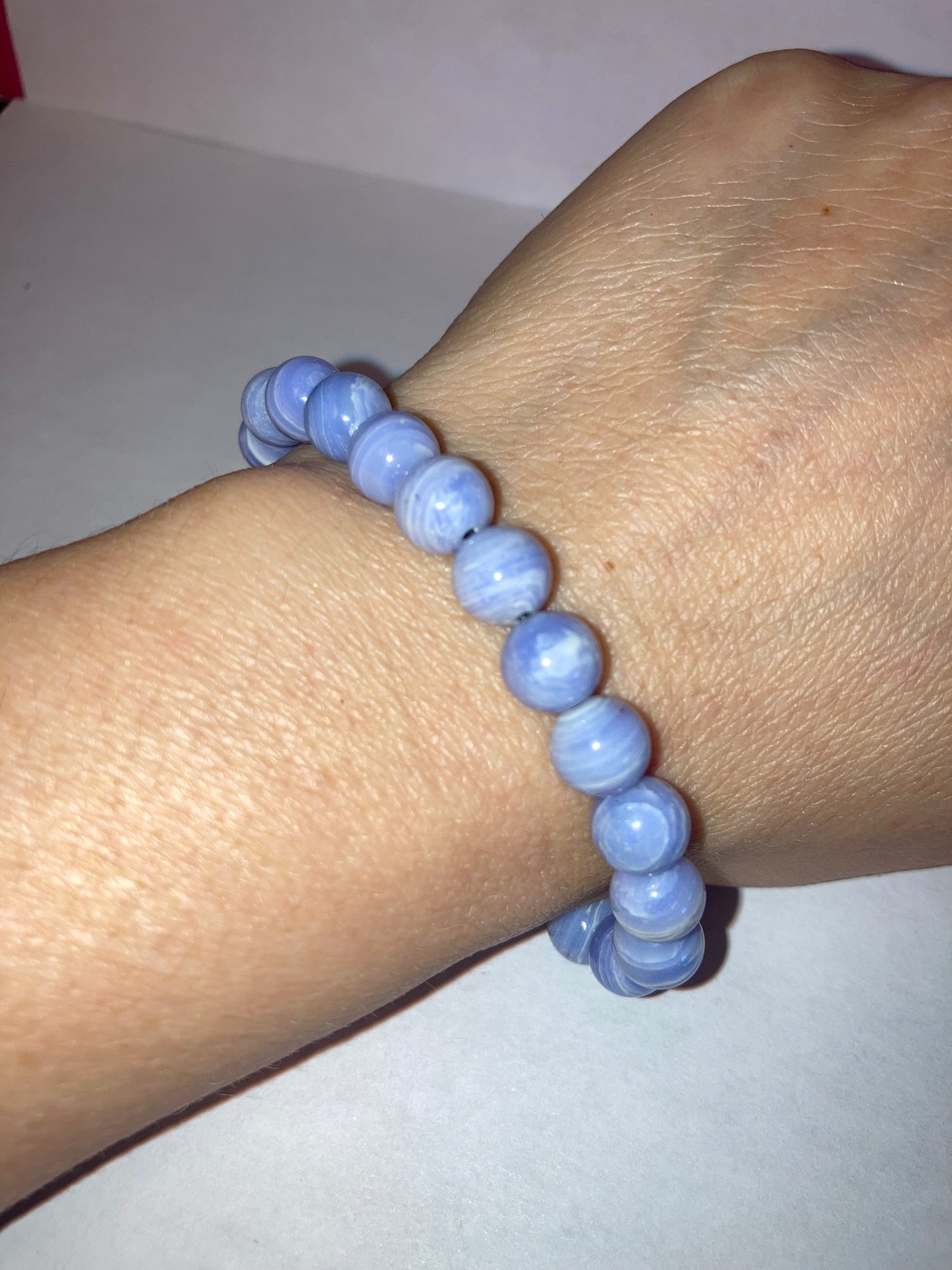 Divine Truth Blue Lace Agate Genuine Healing Crystals bracelet connect to Archangle Raguel & Mother Goddess Earth Gaia