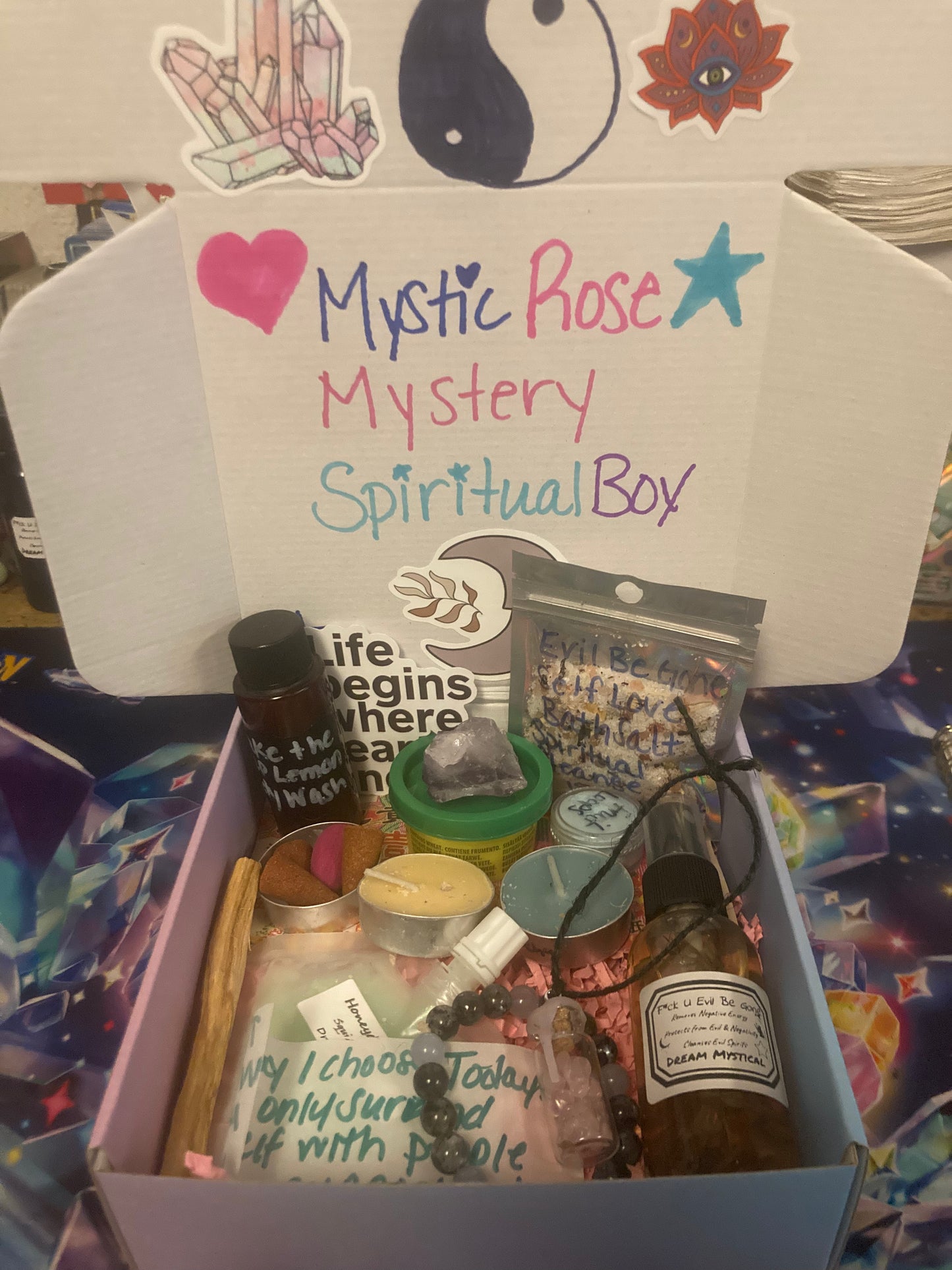 Mystic Rose Spiritual Mystery Box Protects Heals & Cleanse 12-16 items in each box