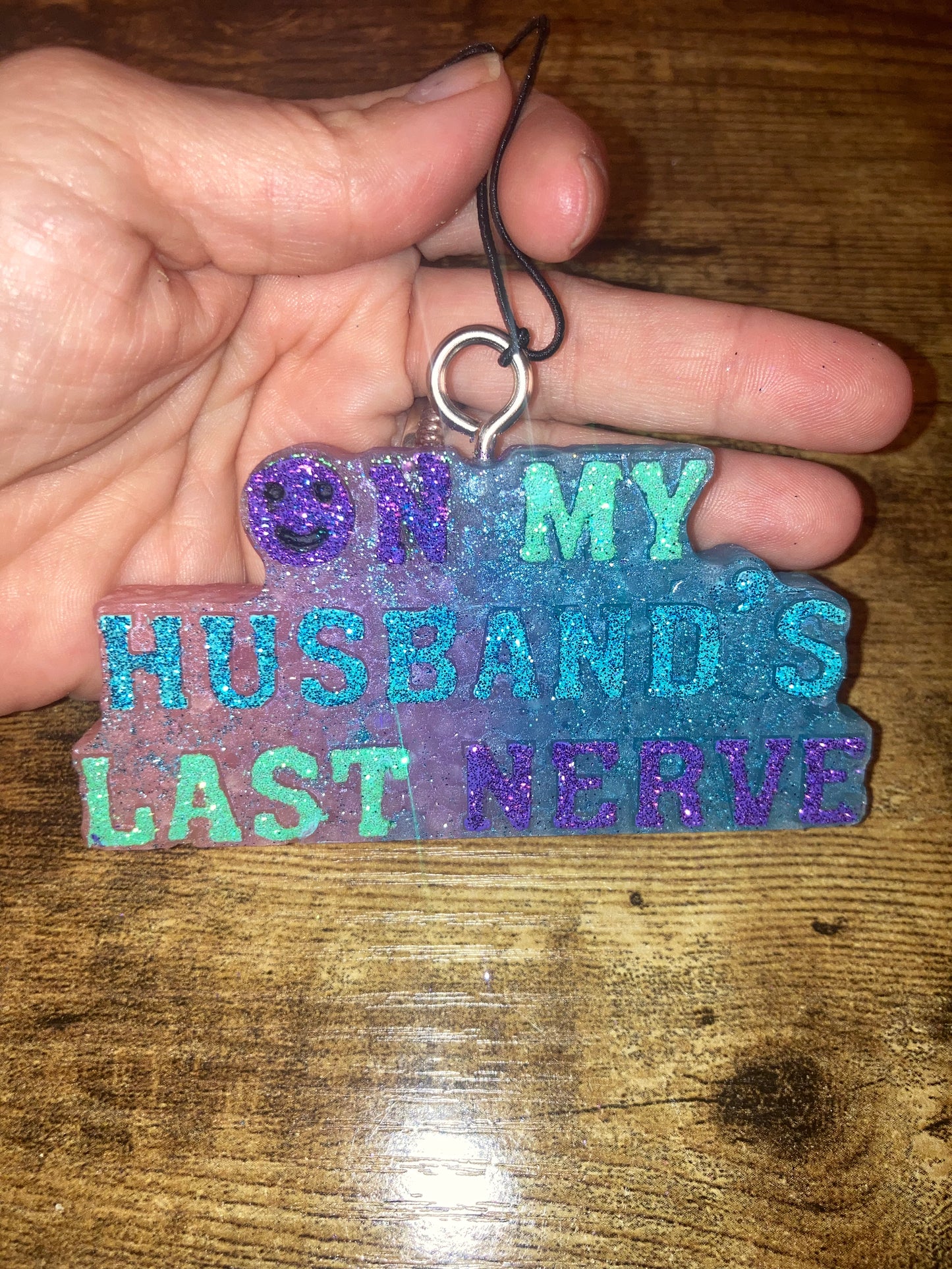 Car/Air Freshies On My Husbands Last Nerve Scent Watermelon painted glitter